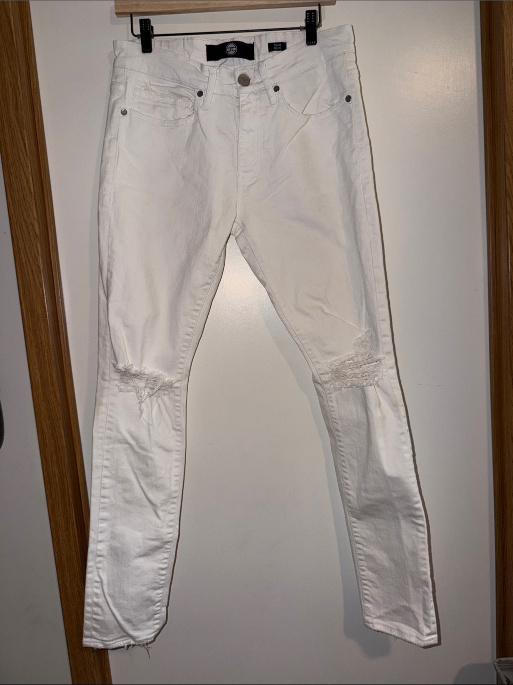 Jordan Craig White Skinny Distressed Men's Jeans
